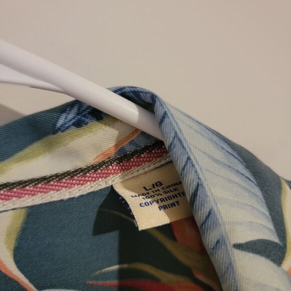 Tommy Bahama Original Fit Silk Size XL Button Up Shirt Tropical Vacation Floral - Picture 7 of 7